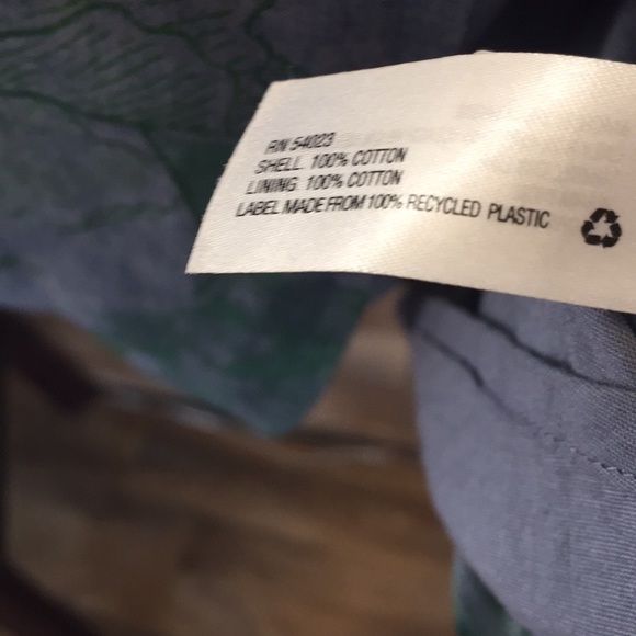 Gap Tropical Leaf Chambray & Green Pleated Dress - Picture 4 of 6